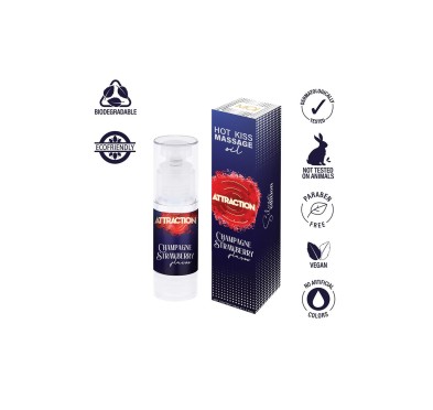 Żel jadalny do masażu Hot Kiss Smak Truskawka 50ML